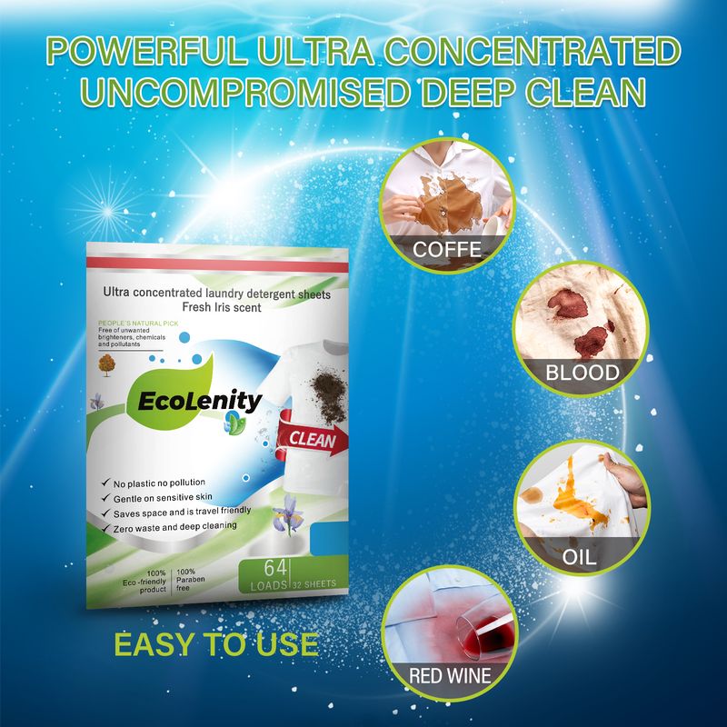 Laundry detergent sheets for sensitive skin and kids’ clothes – EcoLenity
