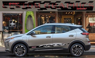 2X Side door stripe vinyl decal graphic sticker Kit Compatible with Bolt
