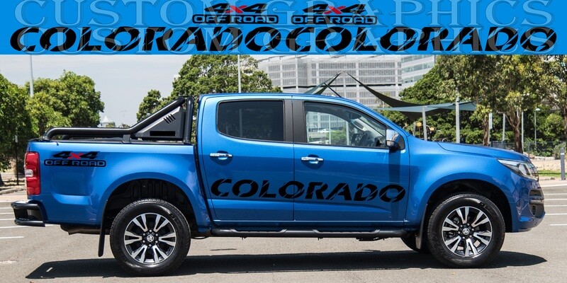 2x body decals side stripe sticker logo graphics vinyl high quality Sport Design Compatible with Colorado