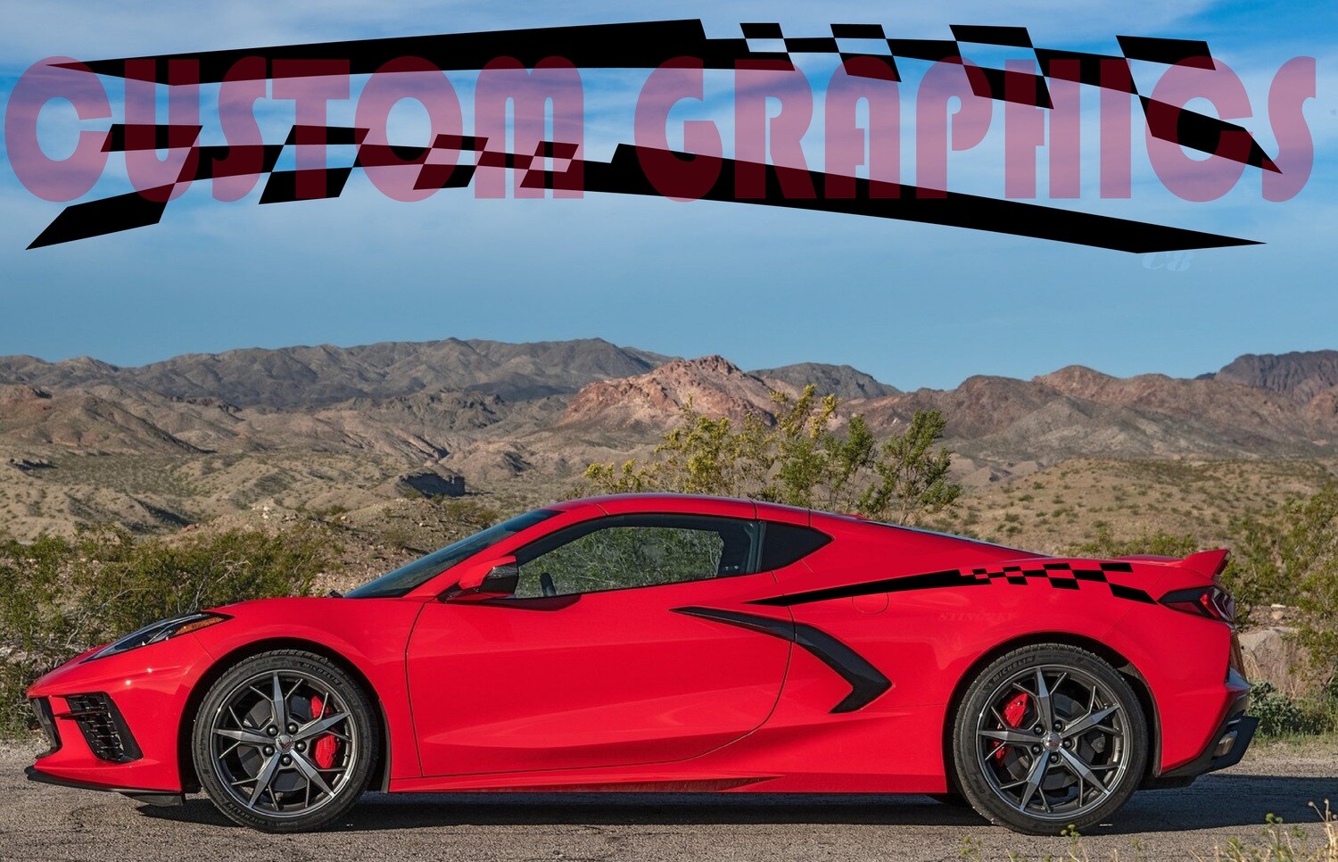 Sport Sticker Decal Side Door Stripes Compatible with Corvette C8 Stingrey