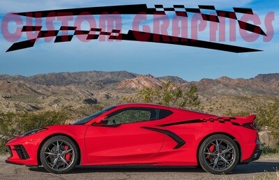 Sport Sticker Decal Side Door Stripes Compatible with Corvette C8 Stingrey