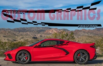 2x Vinyl Decal Custom Stickers Graphic kit Compatible with Corvette C8 Stingrey