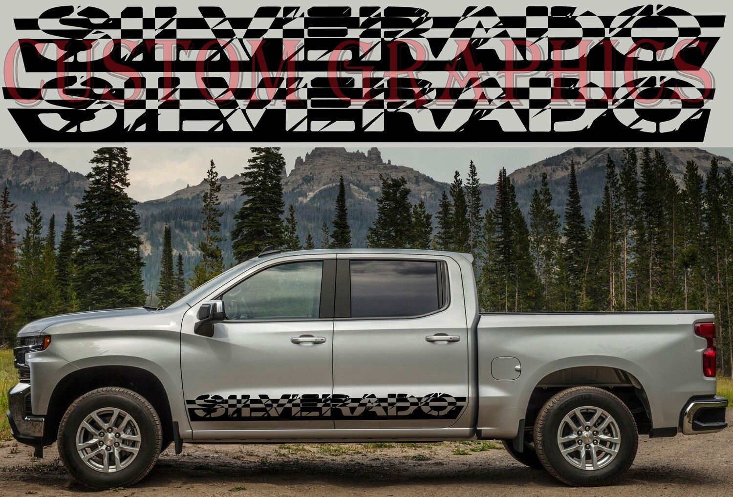 Stripes Decal Sticker Vinyl Compatible with Chevrolet Silverado