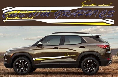 2x body decals side stripe sticker logo graphics vinyl high quality Sport Design Compatible with Trailblazer