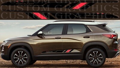 Decal Graphic Sticker Door Sport Stripe Kit Compatible with Trailblazer