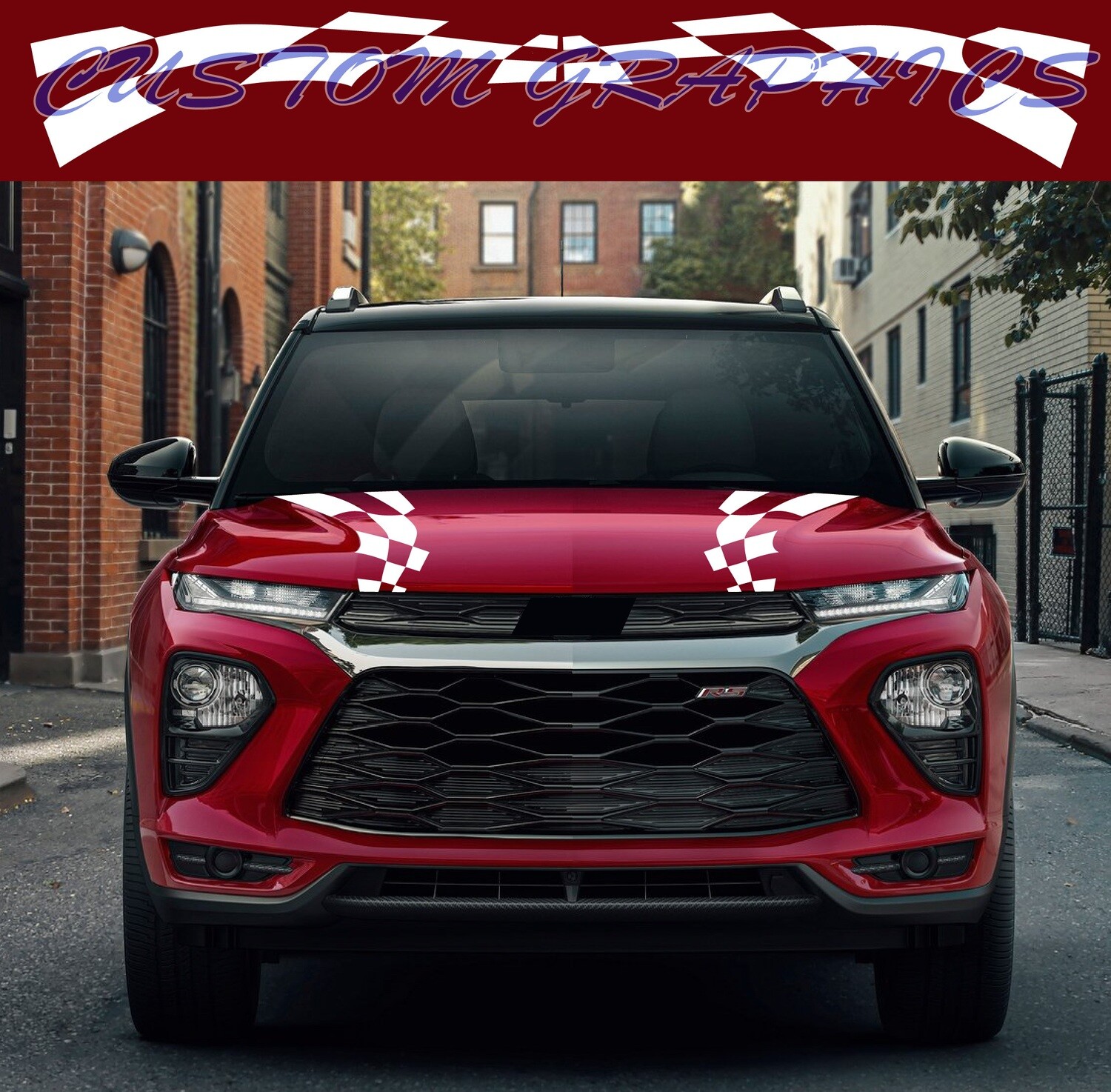 Hood Decals sticker racing design Compatible with Trailblazer