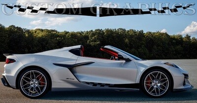 Pair of Sport Side Stripes Decal Sticker Vinyl Compatible with Corvette Z06 2023