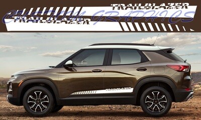 2X Side door stripe vinyl decal graphic sticker Kit Compatible with Trailblazer