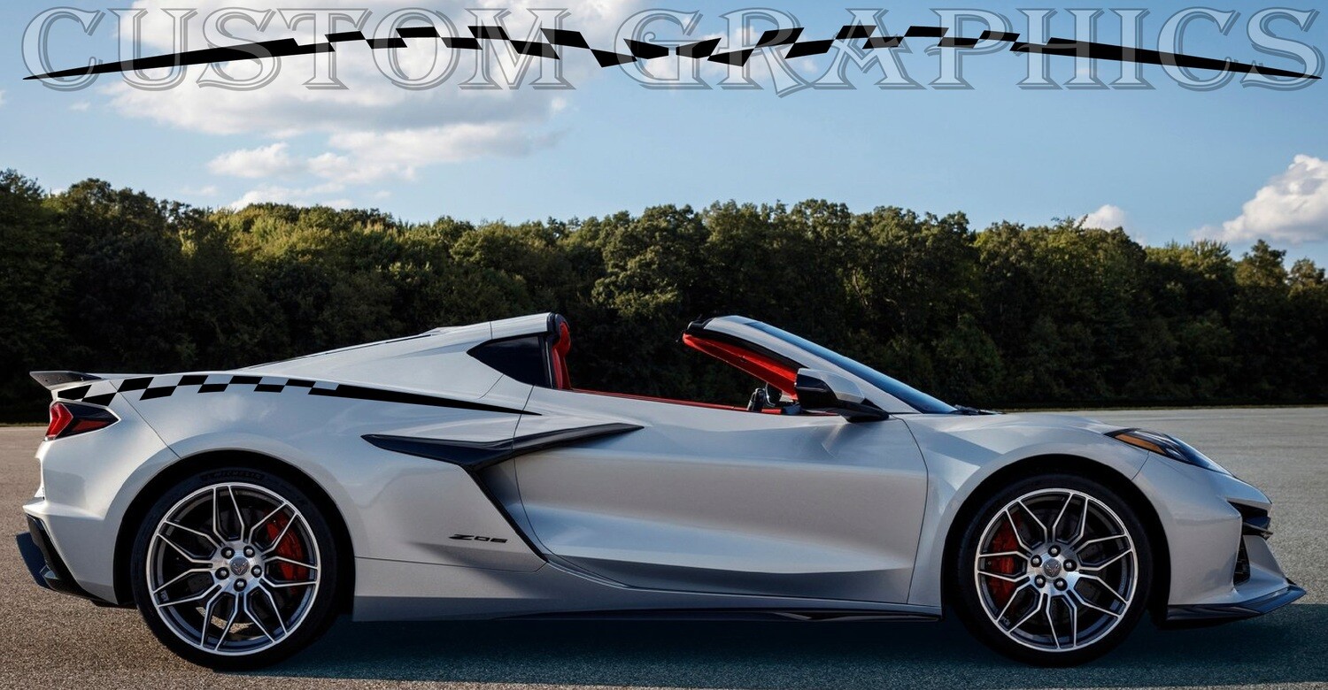 2x body decals side stripe sticker logo graphics vinyl high quality Sport Design Compatible with Corvette Z06 2023