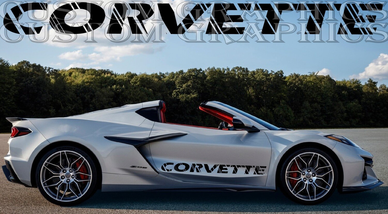 Side Inscription Sport Sticker Decal Side Door Stripes Compatible with Corvette Z06 2023