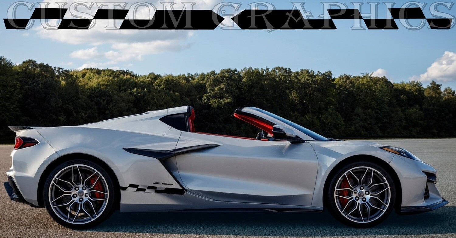 Set of Stickers Decal Stripe body kit Compatible with Corvette Z06 2023