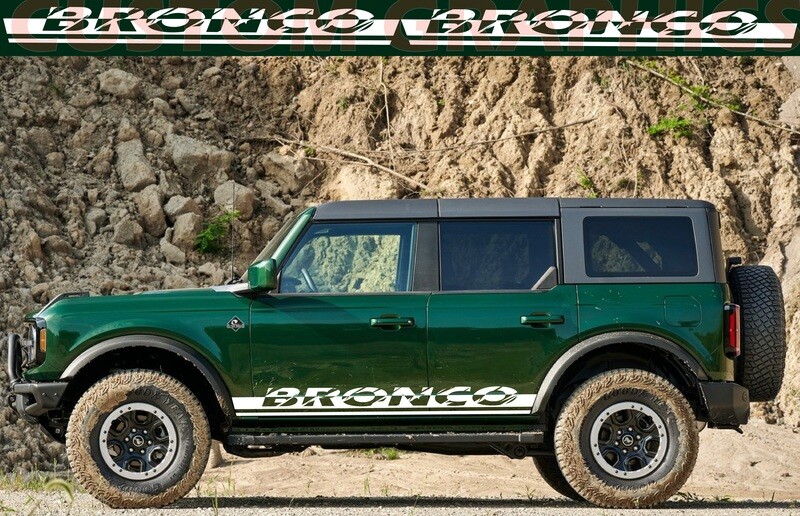 Decal Graphic Sticker Door Sport Stripe Kit Sport Design Compatible with Bronco 4 doors 4x4 Off road