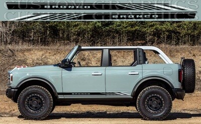 Pair of Sport Side Stripes Decal Sticker VinylSport Design Compatible with Bronco 4 doors 4x4 Off road