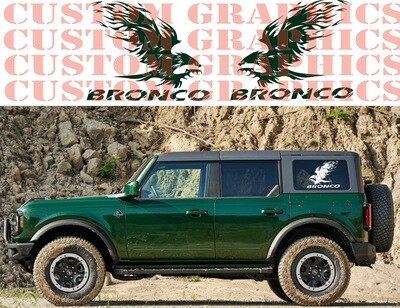 2x Eagle with inscription Stripe Decal Graphic stickers Kit Sport Design Compatible with Bronco 4 doors 4x4 Off road