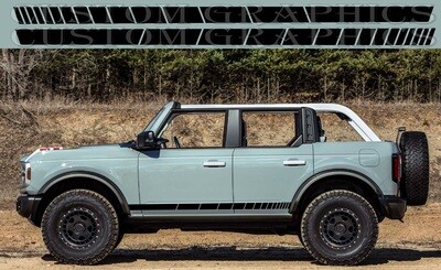 Exclusive Side Door Stripe Custom kit Stickers Set Kit Compatible with Bronco 4 doors 4x4 Wildtrak Mountains