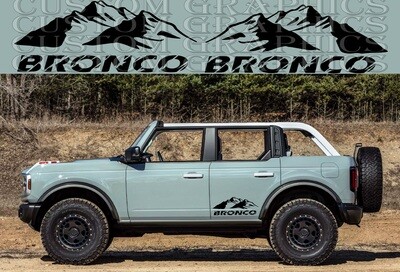 Exclusive Sport Side door sticker racing design Compatible with Bronco 4 doors 4x4 Wildtrak Mountains