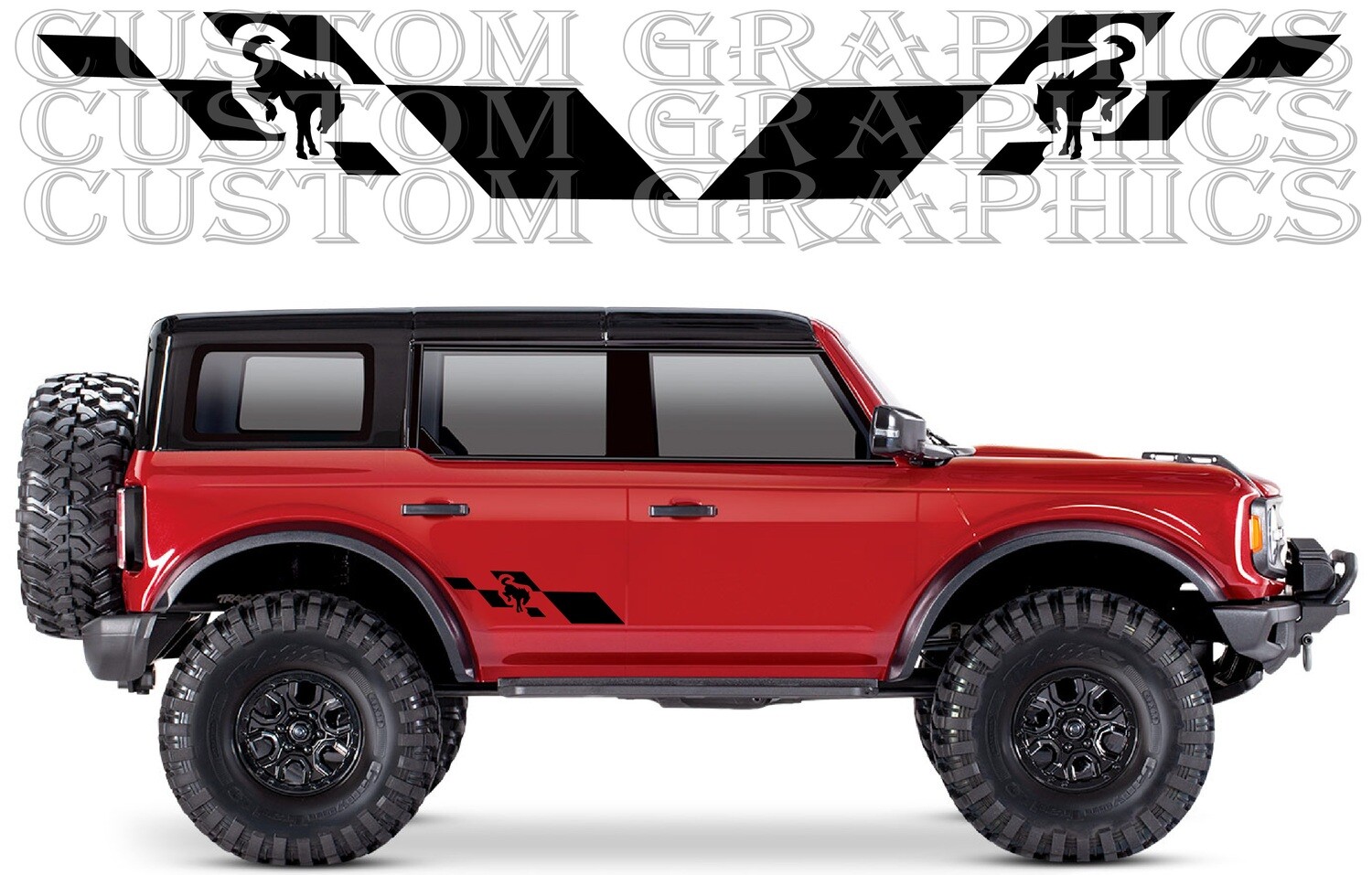 Stripe Decal Graphic stickers Kit Compatible with Bronco 4 doors 4x4 Traxxas Design