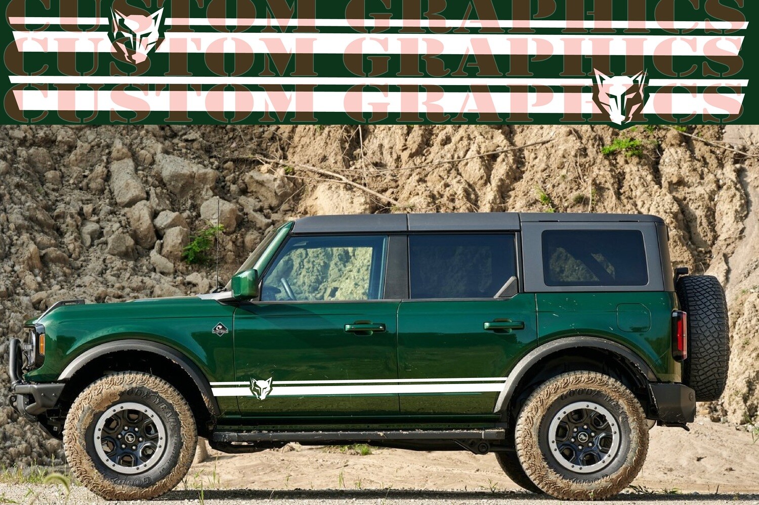 Sport Sticker Decal Side Door Stripes Compatible with Bronco 4 doors 4x4