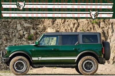 Sport Sticker Decal Side Door Stripes Compatible with Bronco 4 doors 4x4