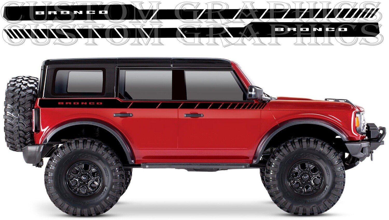 Side door vinyl decal sticker Vinyl Compatible with Bronco 4 doors 4x4 Traxxas Design