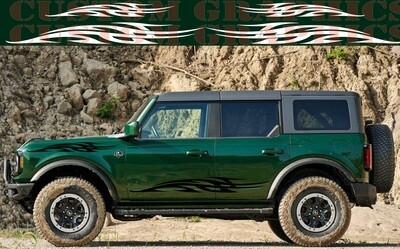 4x Tribal Design Vinyl Decal Custom Stickers Graphic kit Compatible with Bronco 4 doors 4x4 Off road