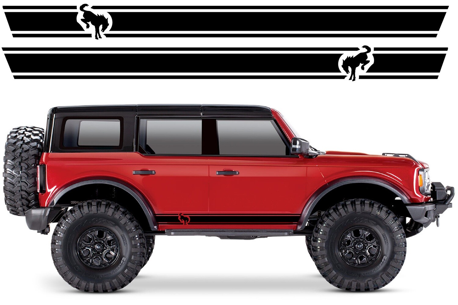Side Stripe Decal Graphic Sticker Kit Compatible with Bronco 4 doors 4x4 Traxxas Design