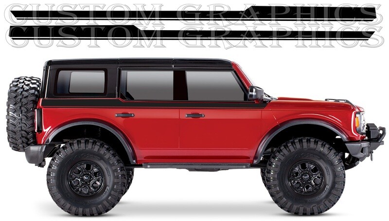 Sport Sticker Decal Side Door Stripes Compatible with Bronco 4 doors 4x4 Traxxas Design