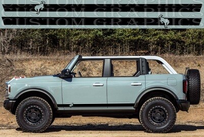 Custom Auto Vinyl Graphics Compatible with Bronco 4 doors 4x4 Wildtak Design