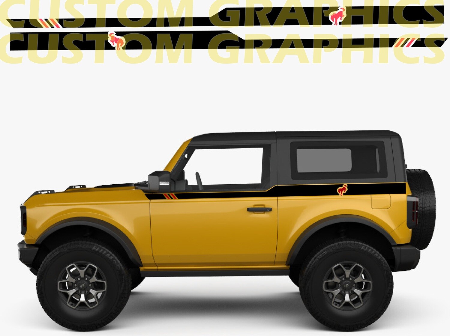 Sport Side door sticker racing design Compatible with Bronco 2 doors