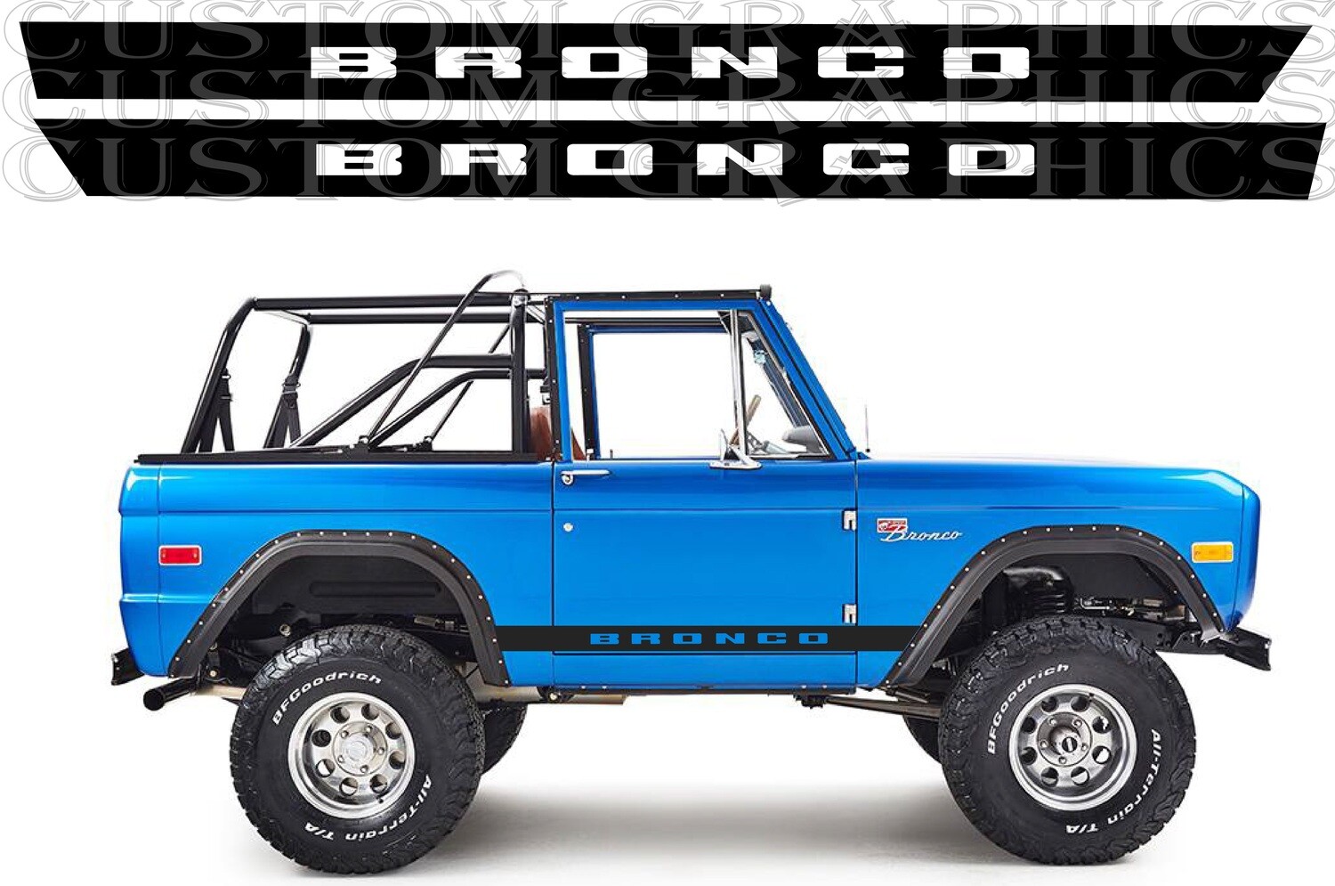 Custom Auto Vinyl Graphics Compatible with Bronco 1th gen