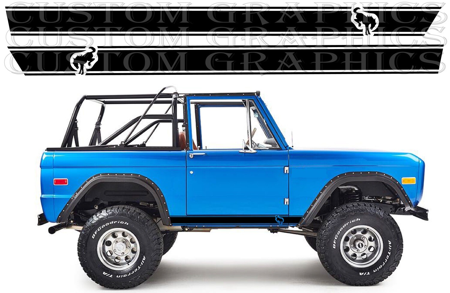 Vinyl Decal Custom Stickers Graphic kit Compatible with Bronco 1th gen