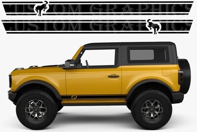 decals side stripe sticker logo graphics Compatible with Bronco 2 doors