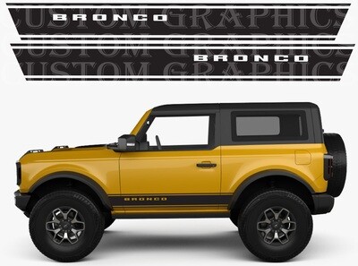 Pair of Sport Side Stripes Decal Compatible with Bronco 2 doors