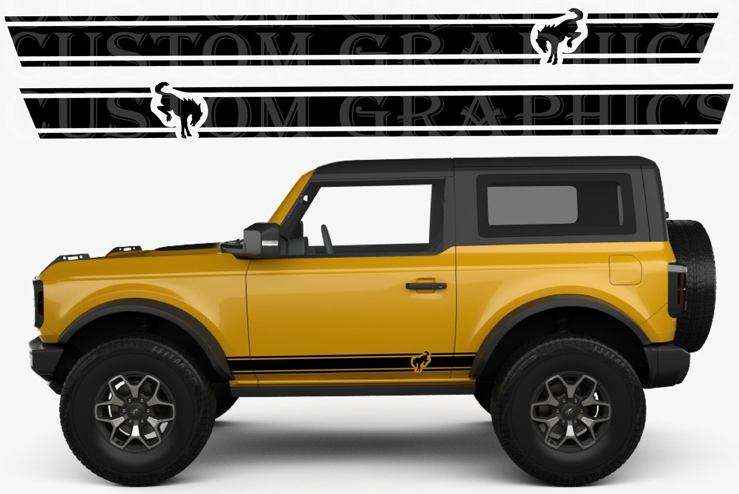 Decal Graphic Sticker Door Compatible with Bronco 2 doors
