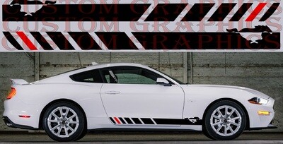 2x body decals side stripe sticker Compatible with Mustang