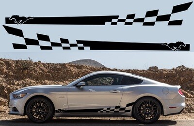 Pair of Sport Side Stripes Decal Sticker Compatible with Mustang