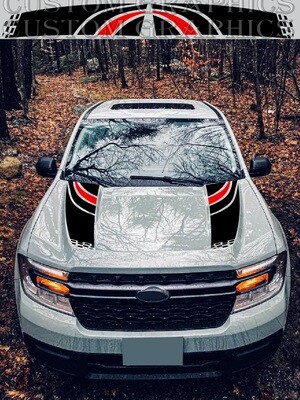 Pair of Sport hood Stripes Compatible with Maverick