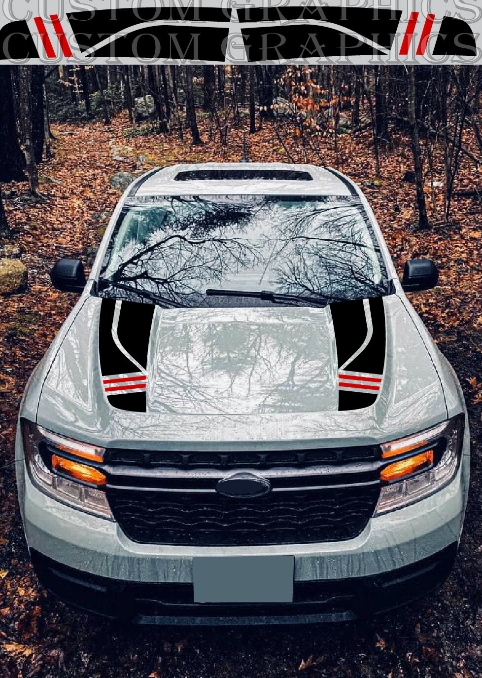 Hood Decals Set Kit Compatible with Maverick