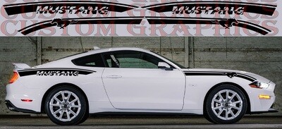 4x Decal Graphic Sticker Door Sport Stripe Kit Compatible with Mustang