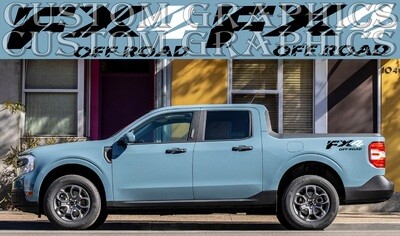 2X Side door stripe vinyl decal Compatible with Maverick FX4 Off Road