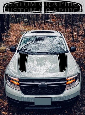 Pair of Classic hood Stripes Compatible with Maverick