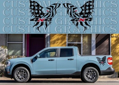 2X Side door stripe vinyl decal Compatible with Maverick