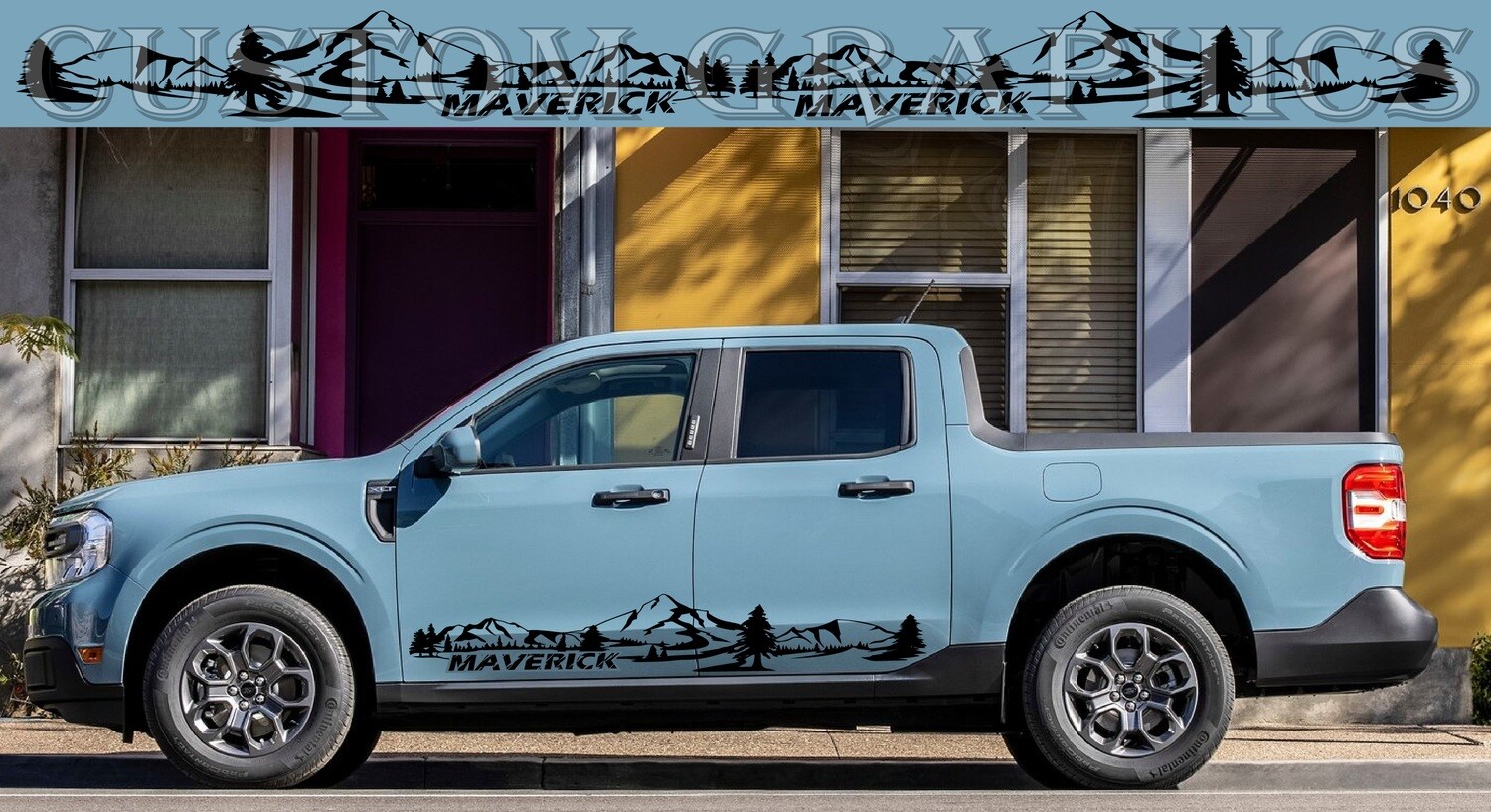 Mountains Decal Stripes Kit Compatible with Maverick