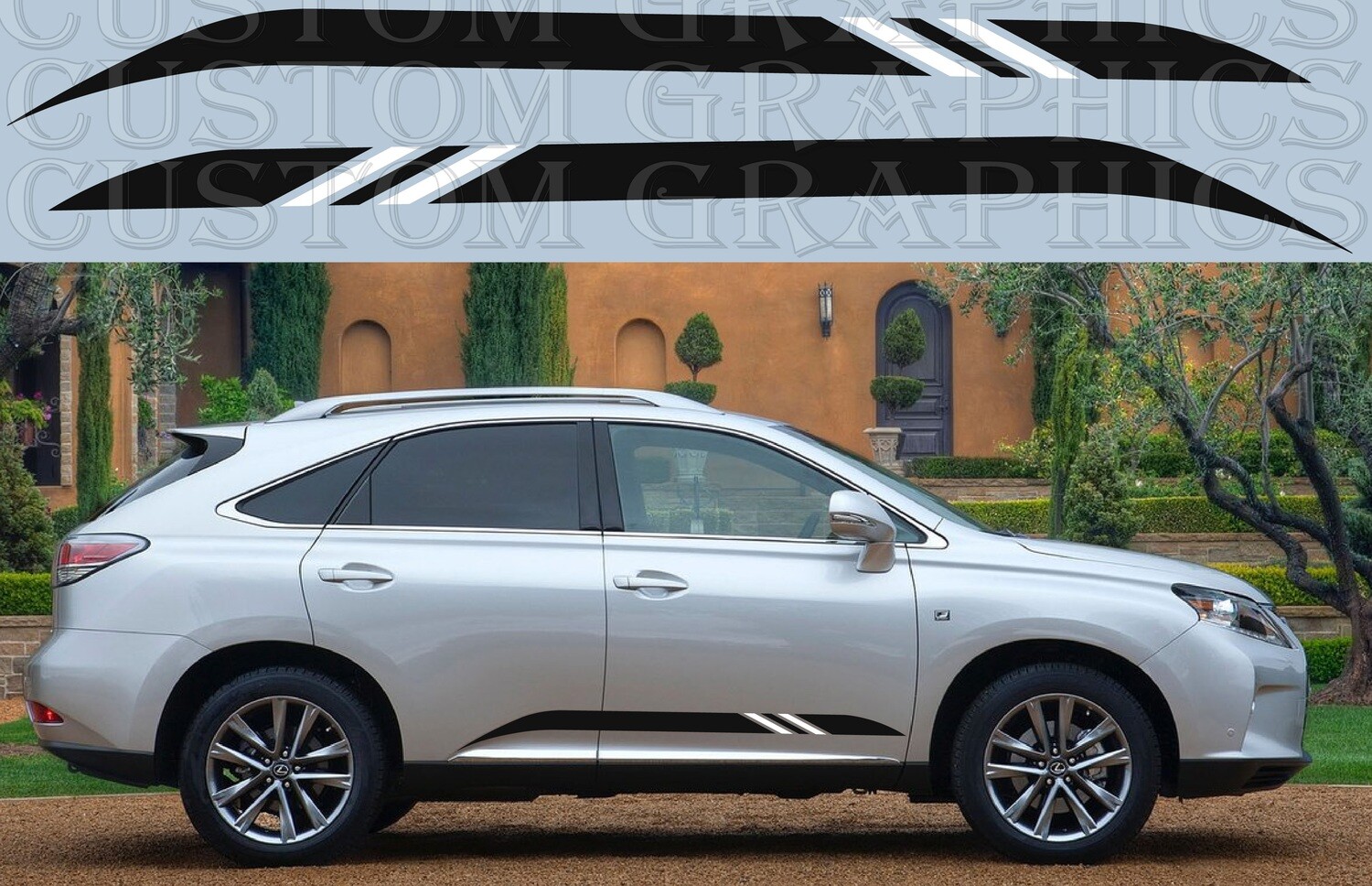 2x body decals side stripes Compatible with RX350 2008-2015