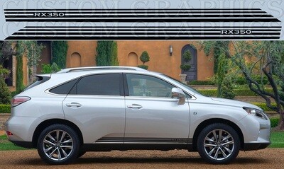 2x body decals side stripe sticker logo Compatible with RX350 2008-2015
