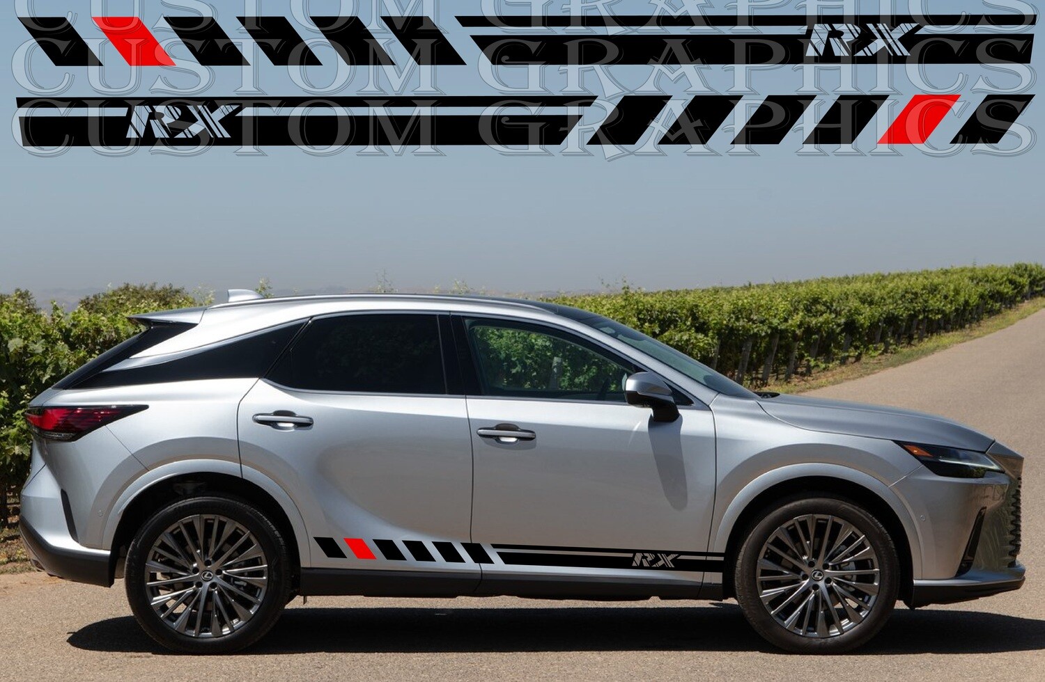2X Side door stripe vinyl decal Compatible with RX 2023