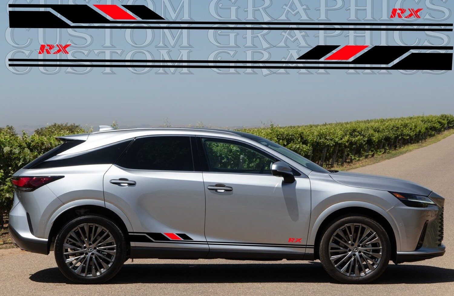 Set of Racing Side Stripes Decal Compatible with RX 2023