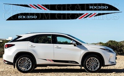 2x body decals side stripes Compatible with RX350 2016-2022