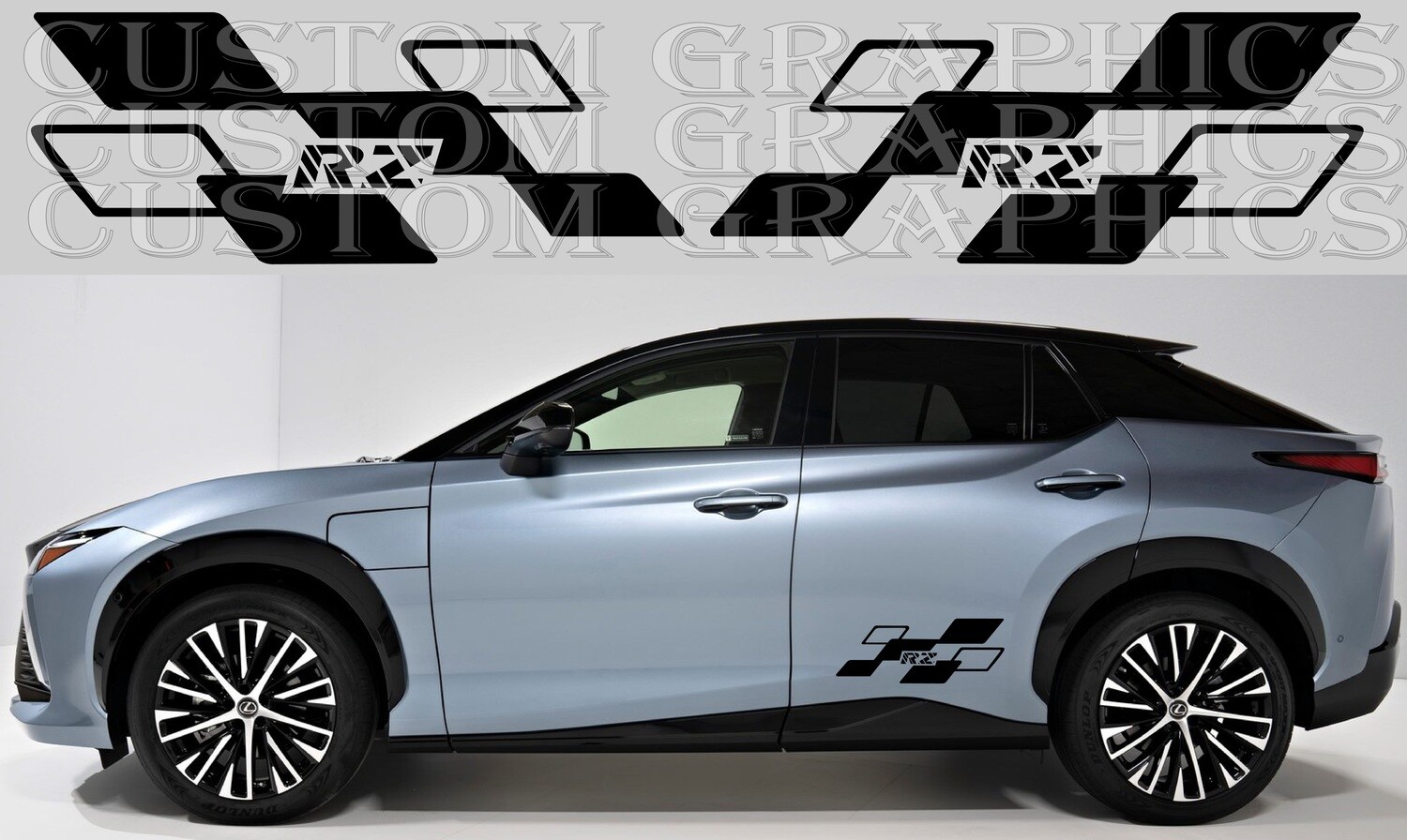 2X Side door stripe vinyl decal graphic sticker Kit Compatible with RZ