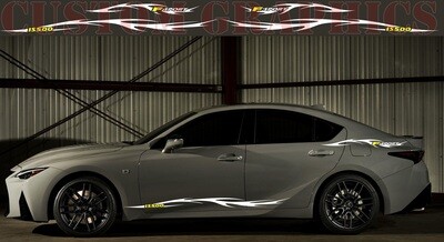4X Side door stripe vinyl decal graphic sticker Kit Compatible with IS500